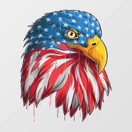 Vinilos De Pared Bandera Patriótica Americana Águila Calva 4 de Jul
