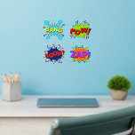 Vinilos De Pared Bang Pow Boom Zap Pop Art de 12"<br><div class="desc">4 Grandes Decales de Pared de Arte Pop - - Cambiar el tamaño de estas calcomanías cambiando el tamaño de la Hoja Decal - 4 tamaños - de 12" x 12" a 36" x 36" - Estas se imprimen sobre un fondo transparente, pero puede cambiar a un fondo semitransparente o...</div>