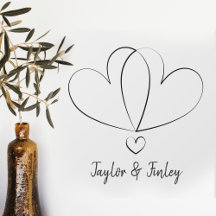 Boda de nombres personalizados modernos y sencillo