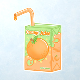 Vinilos De Pared Caja de jugo naranja