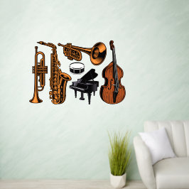 Vinilos De Pared Colección de Instrumentos Musicales
