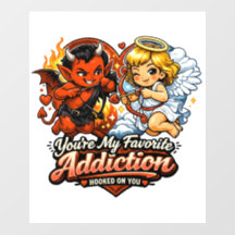 Cute Devil & Angel Valentine Day Love Design