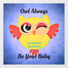 Decoración de pared de búho de Winking