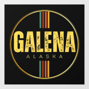 Vinilos De Pared Galena City Alaska State 70s Groovy