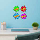 Vinilos De Pared Pow Burst, sobre Green Red Blue Purple, Pop Art 12<br><div class="desc">Pow Burst in Yellow on Green Red Blue and Purple - a Great Pop Art Wall Decal - Cambia el tamaño de estas calcomanías cambiando el tamaño de la Hoja Decal - 4 tamaños - de 12" x 12" a 36" x 36" - Estas se imprimen sobre un fondo transparente,...</div>