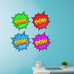 Vinilos De Pared Pow Burst, sobre Green Red Blue Purple, Pop Art 36<br><div class="desc">Pow Burst in Yellow on Green Red Blue and Purple - a Great Pop Art Wall Decal - Cambia el tamaño de estas calcomanías cambiando el tamaño de la Hoja Decal - 4 tamaños - de 12" x 12" a 36" x 36" - Estas se imprimen sobre un fondo transparente,...</div>