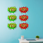 Vinilos De Pared ¡Sí! ¡No!, 3 de cada uno, Pop Art Design de 36"<br><div class="desc">6 Grandes Decales de Pared de Arte Pop - - Cambiar el tamaño de estas calcomanías cambiando el tamaño de la Hoja Decal - 4 tamaños - de 12" x 12" a 36" x 36" - Estas se imprimen sobre un fondo transparente, pero puede cambiar a un fondo semitransparente o...</div>