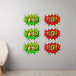 Vinilos De Pared ¡Sí! ¡No!, 3 de cada uno, Pop Art Design en 50"<br><div class="desc">6 Grandes Decales de Pared de Arte Pop - - Cambiar el tamaño de estas calcomanías cambiando el tamaño de la Hoja Decal - 4 tamaños - de 12" x 12" a 36" x 36" - Estas se imprimen sobre un fondo transparente, pero puede cambiar a un fondo semitransparente o...</div>