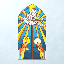 Vinilos De Pared Vidrio de Iglesia Misa Santa Hostia y Cáliz