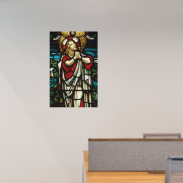Vinilos De Pared Vidrio Pintado Falso Jesús Orando En El Desierto