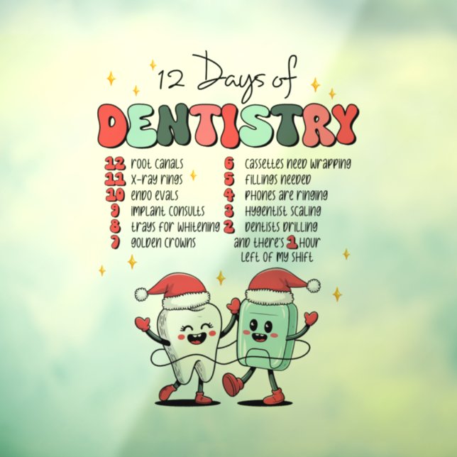 Vinilos Para Cristales 12 días de Dentista (Hoja 3)
