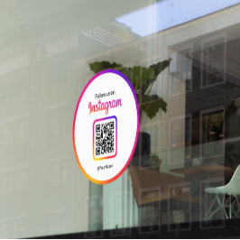 Vinilos Para Cristales 12" Síguenos En Instagram Gradiente De Código QR