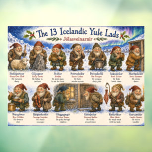 Vinilos Para Cristales 13 duendes islandeses de Yule Navidad reykjavik