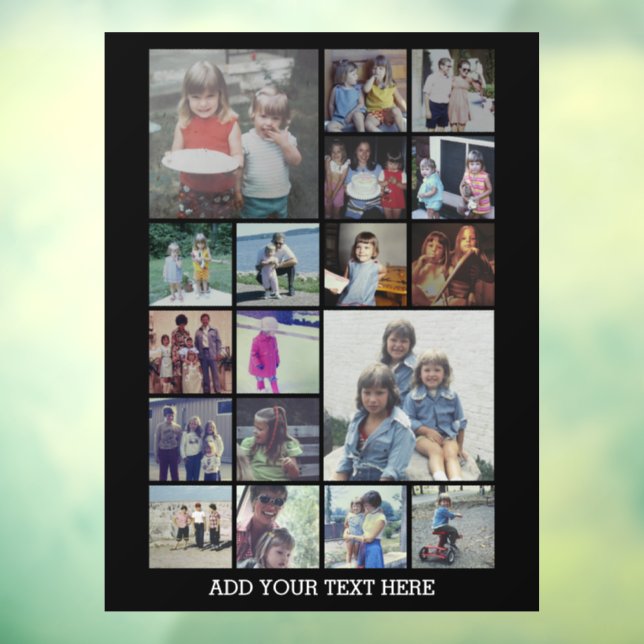 Vinilos Para Cristales 18 Collage de fotos y texto - Puede editar negro (Hoja 3)