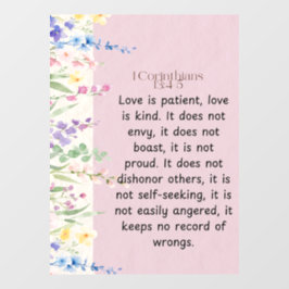 Vinilos Para Cristales 1 Corintios 13:4-5 Imagen bíblica verse