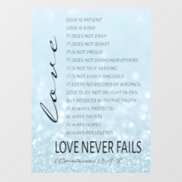 Vinilos Para Cristales 1 Corintios 13 El amor es la Biblia Verse