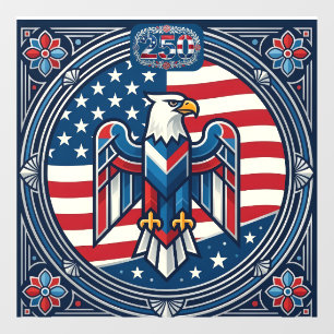 Vinilos Para Cristales 250 Aniversario de EE. UU. Águila Patriótica Estre