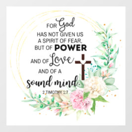 Vinilos Para Cristales 2 Timoteo 1:7 Dios no ha dado espíritu de miedo