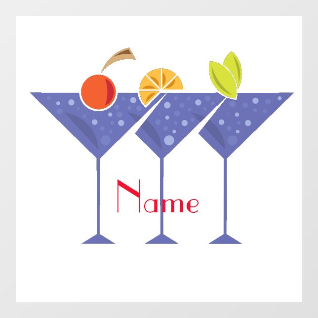 Vinilos Para Cristales 3 Martini Cocktails Thunder_Cove (Hoja)