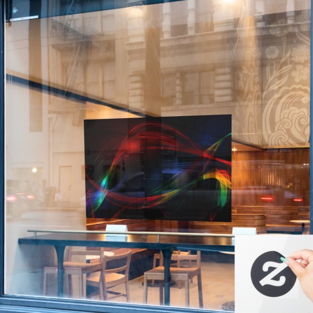 Vinilos Para Cristales 40x28 Abstract Wave Partial Transparent Design (Ventana de cafetería)