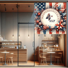 Vinilos Para Cristales 4 de julio Día de la Independencia Americana Estre