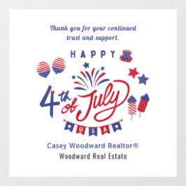 Vinilos Para Cristales 4 de julio | Oficina de Decoración de Vacaciones C