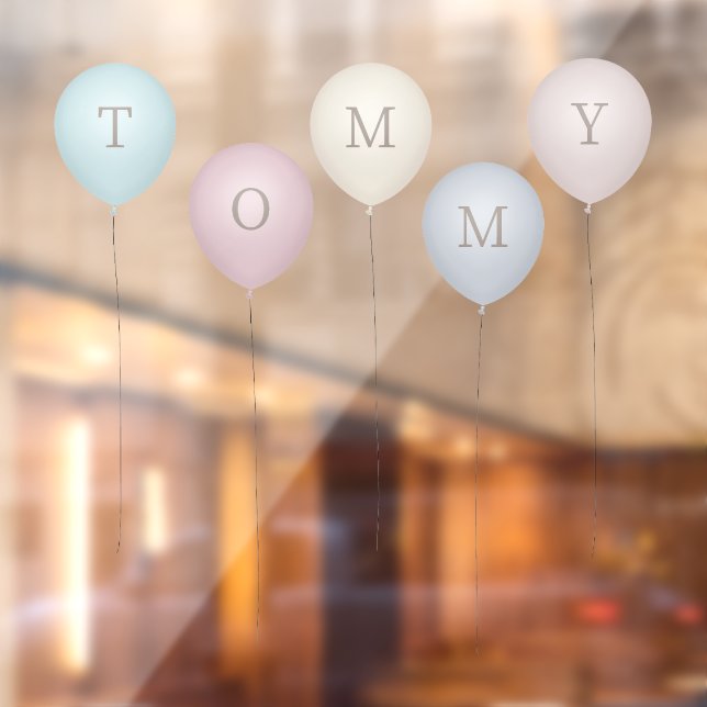 Vinilos Para Cristales 5 Globos Personalizados de sepia de época y grises (Hoja 2)