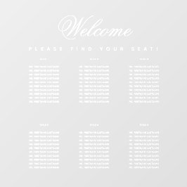 Vinilos Para Cristales 6 Tablas Tabla de asientos Blanco Simple Transpare