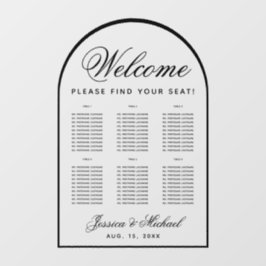 Vinilos Para Cristales 6 Tablas Tabla de Asientos Boda - Arco transparent