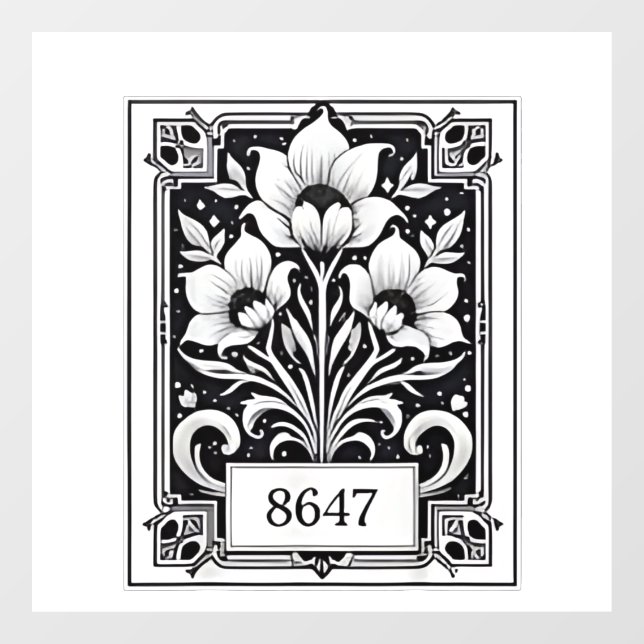 Vinilos Para Cristales 8647 Sutil Anti Trump Anti MAGA 86 47 Floral Boho (Hoja)