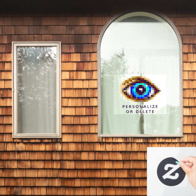Vinilos Para Cristales 8 bits Pixel Art Eye Creepy Digital Watching You (Ventana de inicio)