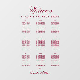 Vinilos Para Cristales 9 Tabla de asientos transparentes de Boda de Borgo