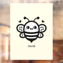 Vinilos Para Cristales Abeja dulce de miel - Kawaii Lursery Line Art