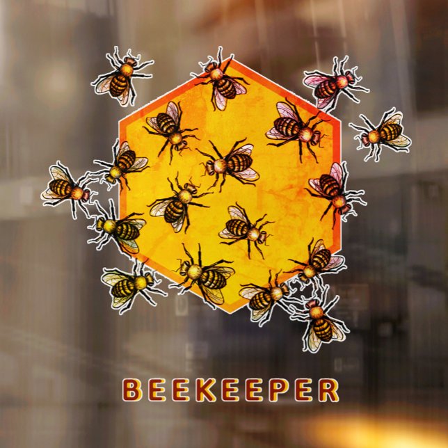 Vinilos Para Cristales Abejas con arte de dibujo de hexágono amarillo nar (Subido por el creador)