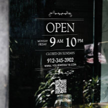 Abriendo horas Código Qr transparente moderno