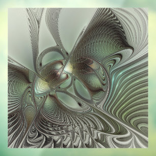 Vinilos Para Cristales Abstracto Olive Sage Green Grey Fractal Art Fantas