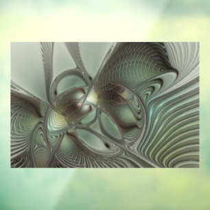 Vinilos Para Cristales Abstracto Olive Sage Green Grey Fractal Art Fantas