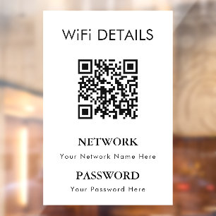 Vinilos Para Cristales Acceso a Red WiFi   Mostrar Contraseña Código QR