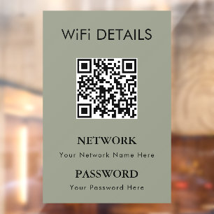 Vinilos Para Cristales Acceso a Red WiFi Mostrar Contraseña Código QR