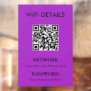 Vinilos Para Cristales Acceso a Red WiFi   Mostrar Contraseña en Código Q