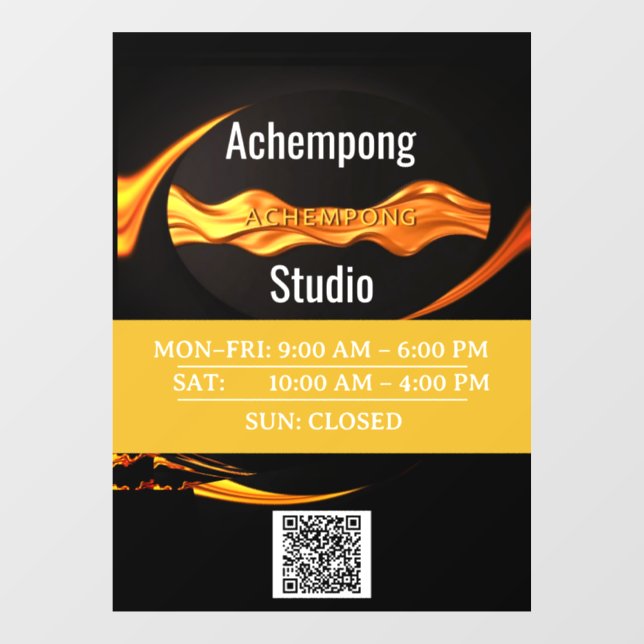 Vinilos Para Cristales Achempong Custom Business Hours Window Decal – Lux (Hoja)