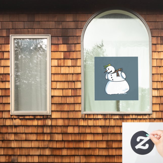 Vinilos Para Cristales Aclavamiento de ventana azul de Snowman (Ventana de inicio)