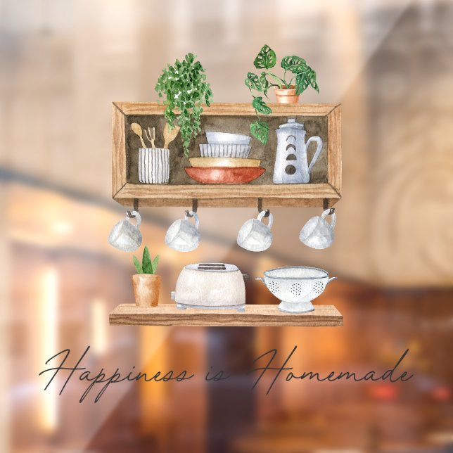 Vinilos Para Cristales Acuarela Cocina Utensils Cita de Cocina Boho (Hoja 2)