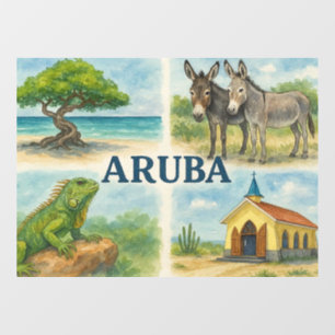 Vinilos Para Cristales Acuarela multivista de Aruba