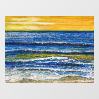 Vinilos Para Cristales Adhesivo para ventana - Atardecer en la costa y ol