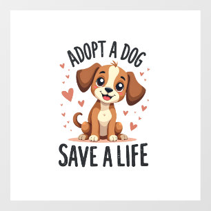 Vinilos Para Cristales Adopta un perro salva una vida vintage cachorro li