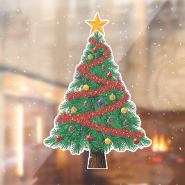 Vinilos Para Cristales Adorno de Ventana de Gran Árbol de Navidad