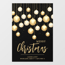 Vinilos Para Cristales Adornos de Navidad negros y dorados