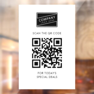 Vinilos Para Cristales Agrega tu código QR y logotipo de la empresa