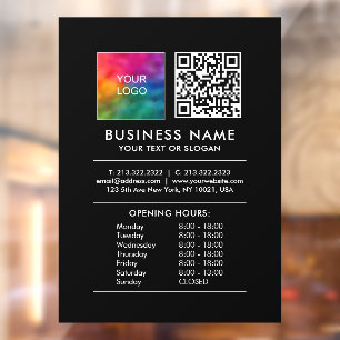 Vinilos Para Cristales Agregar código QR del logotipo Horarios de apertur